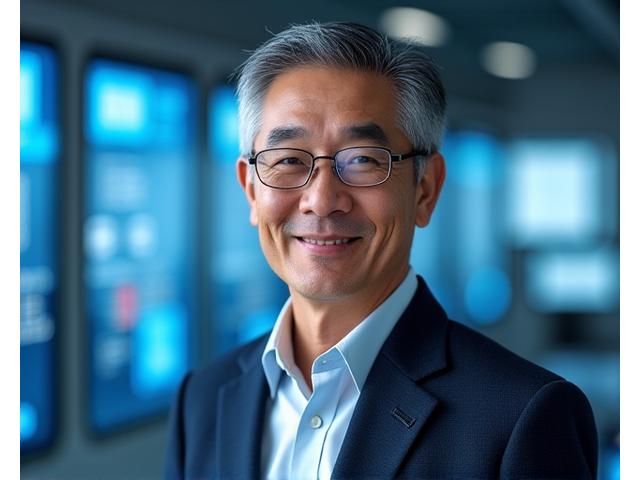 代表取締役、海洋工学博士である田中博士のポートレート。知的な眼差しと信頼感のある表情。