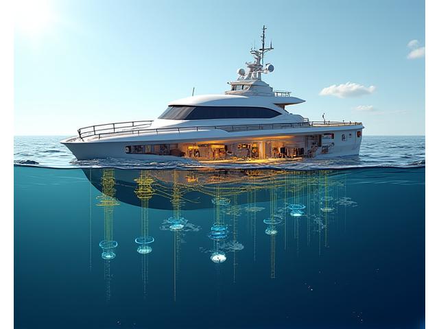 様々な海洋センサーを搭載した無人艇のイラスト