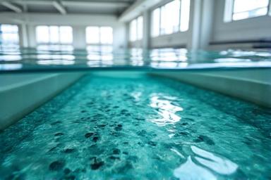 陸上養殖施設で魚が育てられている様子