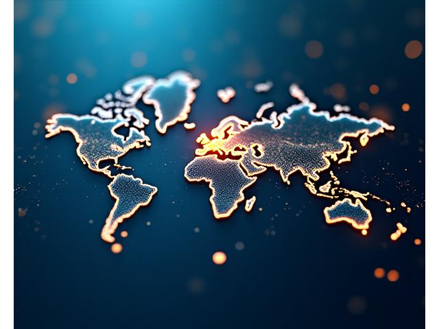 世界地図上で海洋関連の協力関係を示す線