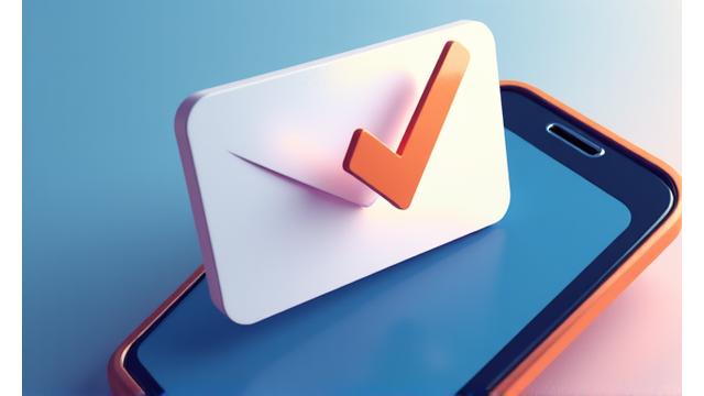 メール送信と受付確認のイラスト