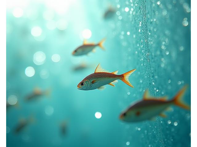 透明で環境に優しい素材で作られた漁網の拡大写真。海洋生物に無害であることを示すデザイン。